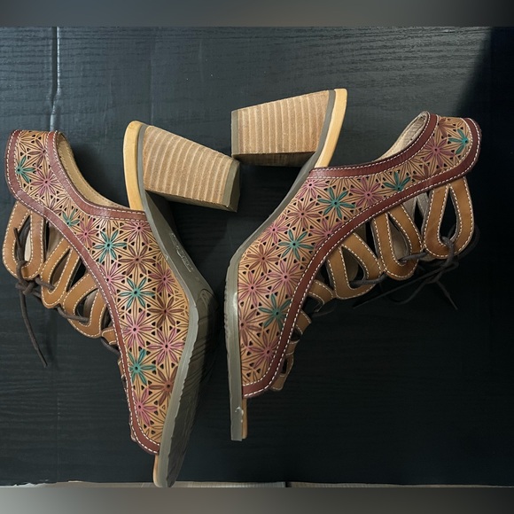 L' Artiste x Spring Step "Laure" Floral Print Wedge Sandals Women Size US 9 EU40 - Picture 5 of 10